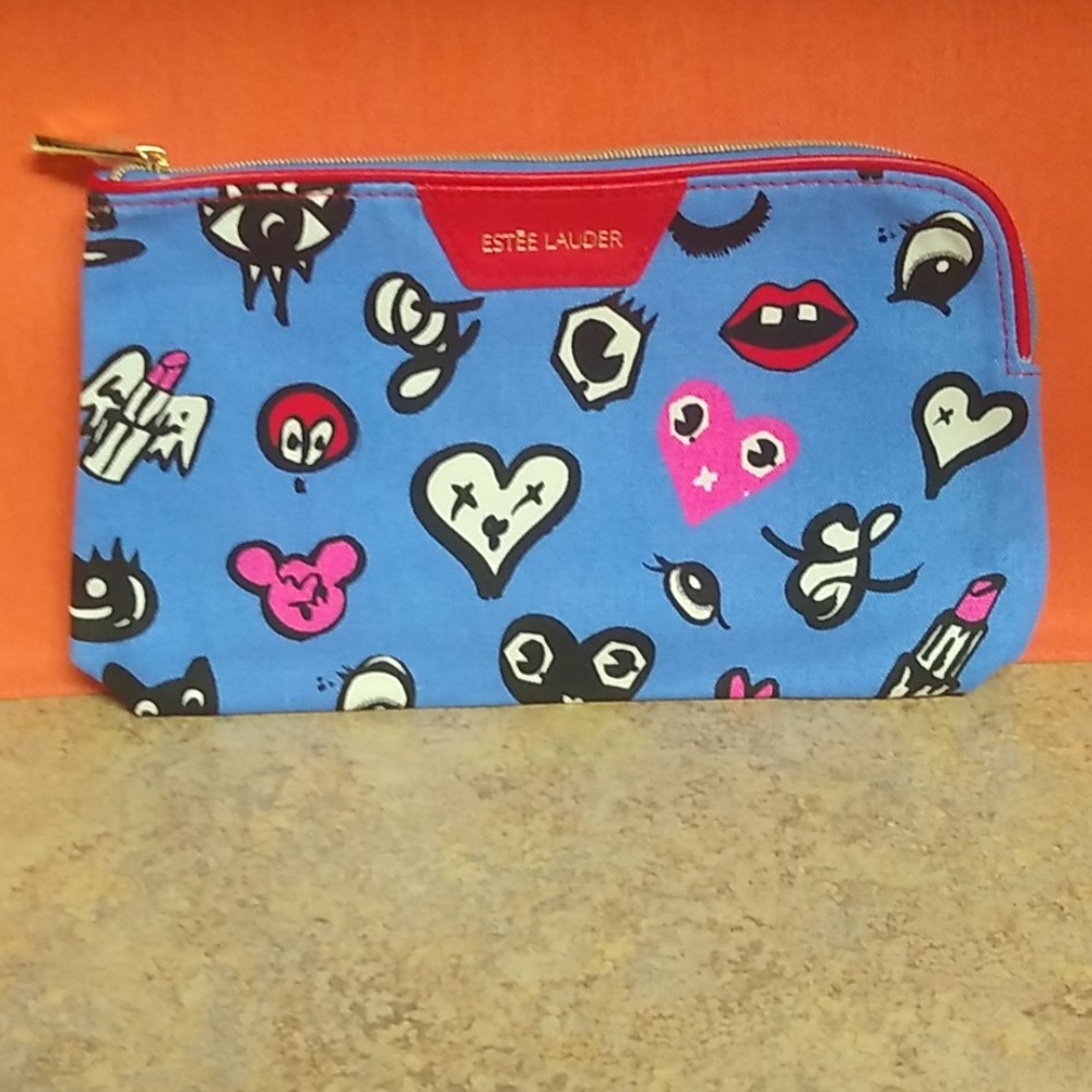 Blue Quentin Jones for Estee Lauder Cosmetic Bag
